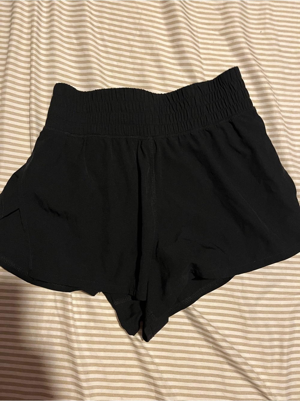 90 Degree By Reflex Black Elastic-Waist Athletic Shorts
